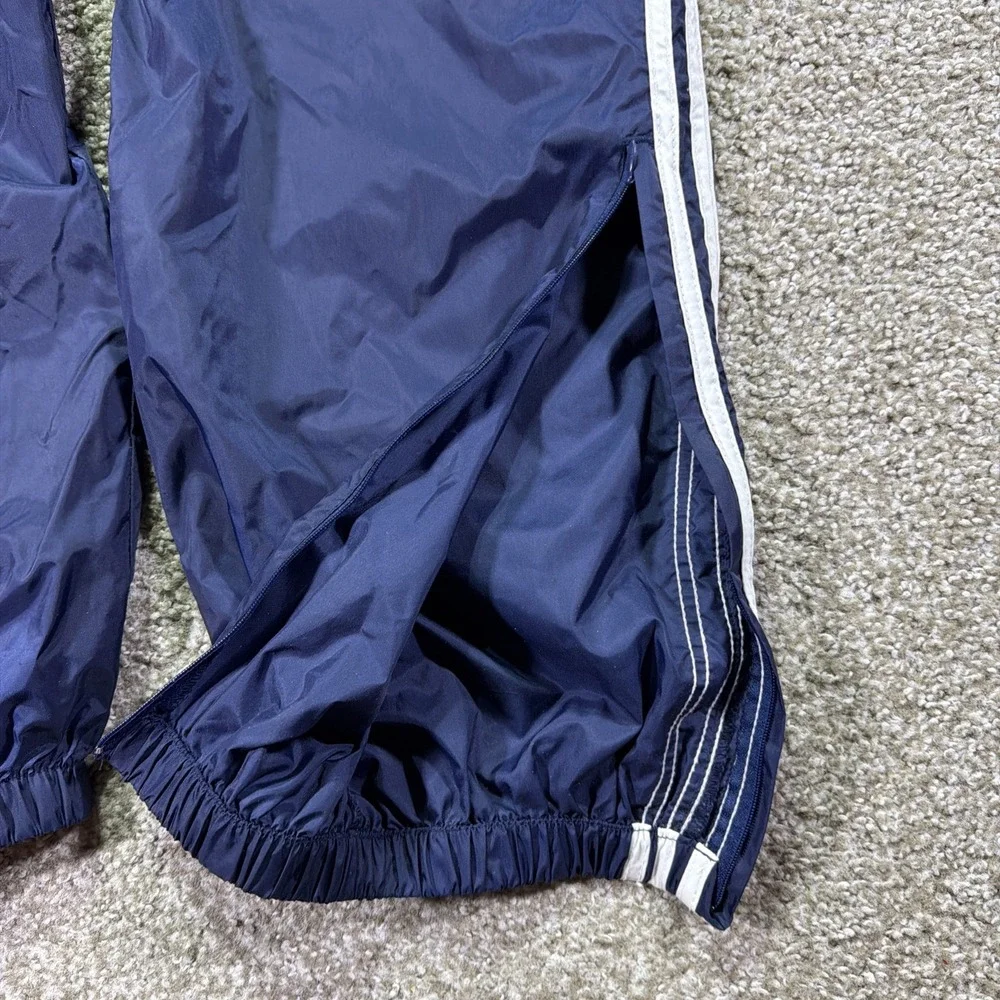 Vintage Adidas Baggy Track Pants 90s Y2K Hiphop Size XL 32X32 Striped Navy Blue